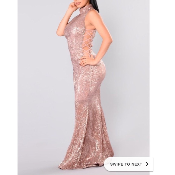 Fashion Nova Dresses & Skirts - Fashion Nova Having A Ball Rose Gold Sequin Gown